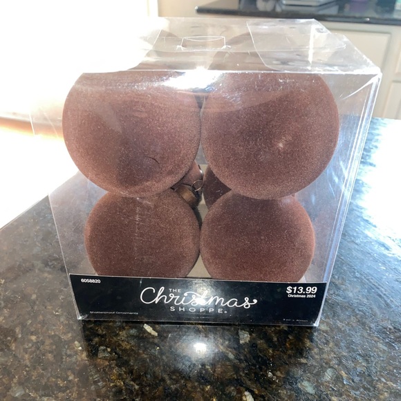 Hobby lobby brown flocked ornaments NWT 2024 - Picture 1 of 2